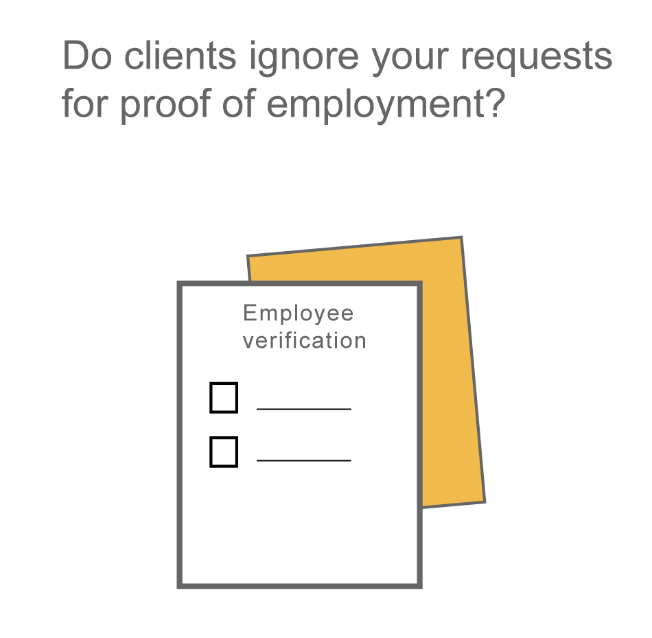 A picture of an employee verification form.