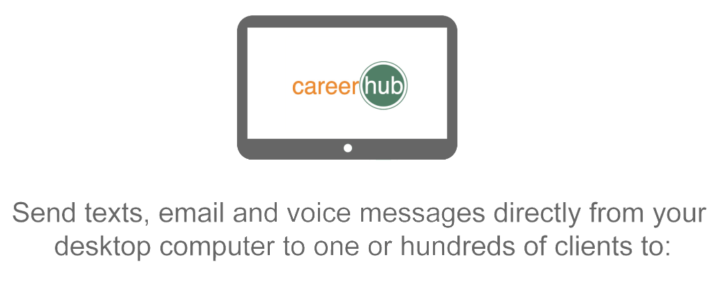 A computer screen with the words " careerhub ".